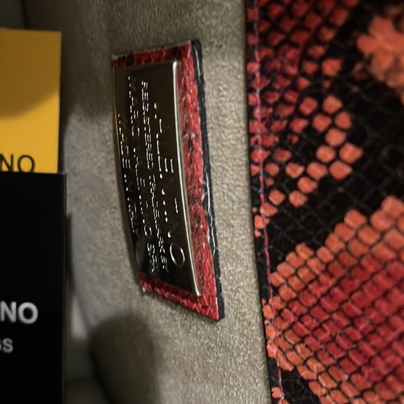 Mario Valentino coral red snake print bag - Picture 8 of 8